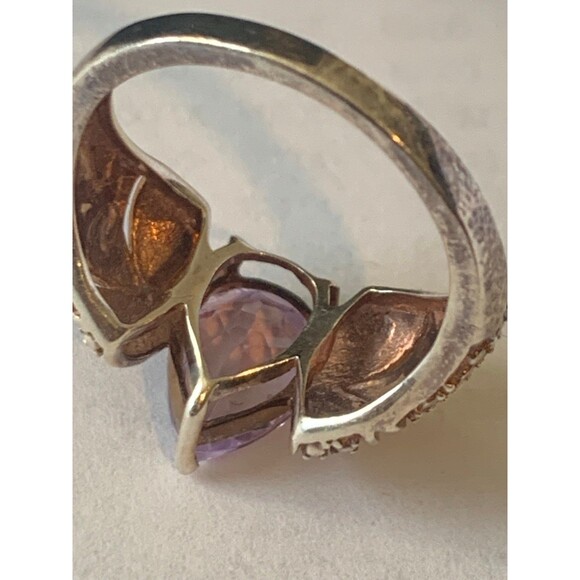 Amethyst rose gold vermeil teardrop ring size 6.25 925 - Picture 7 of 12